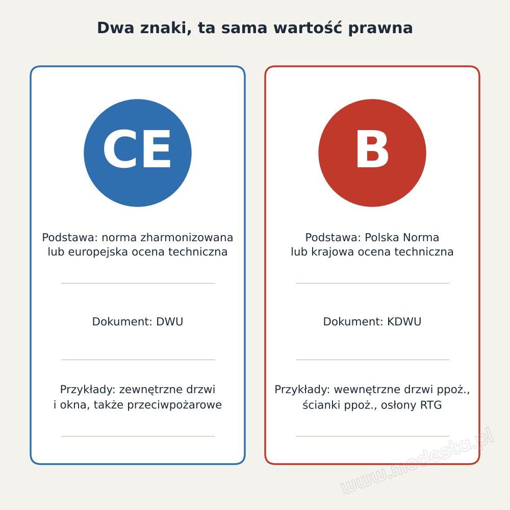 Oznakowanie CE i znak budowlany B – porównanie